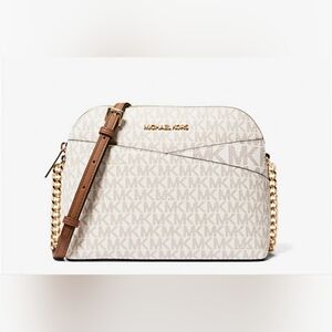 Michael Kors Jet Set Medium Dome Crossbody Bag Vanilla NWT